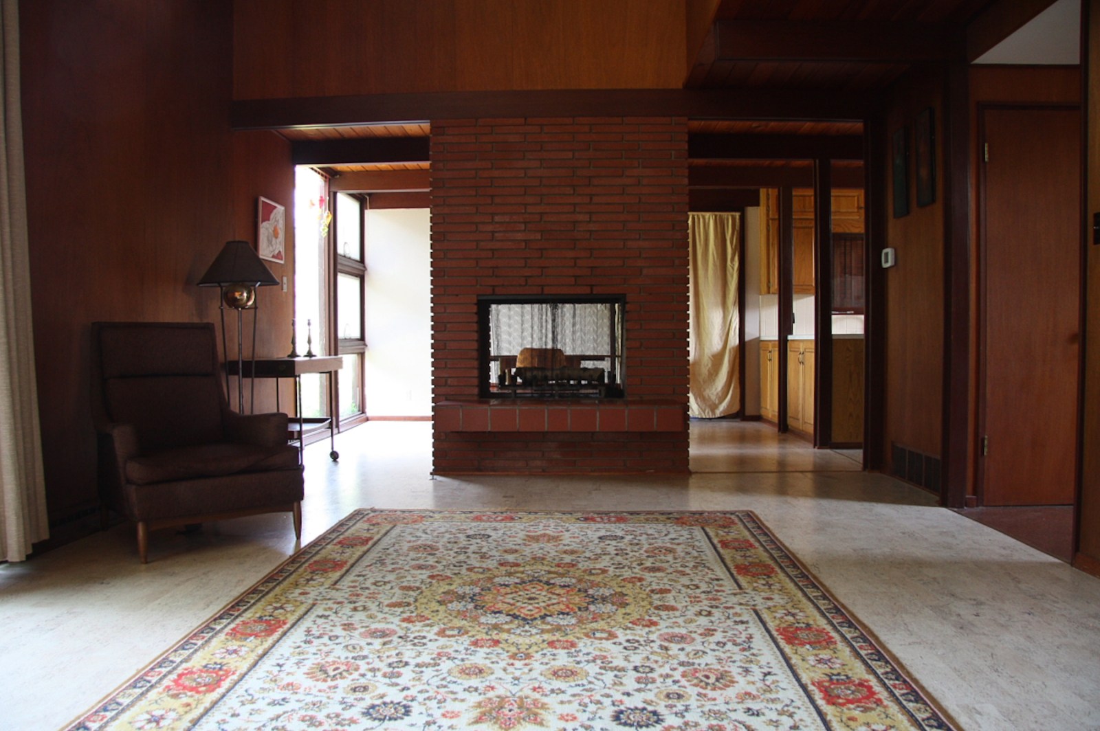 Living room looking toward kitchen