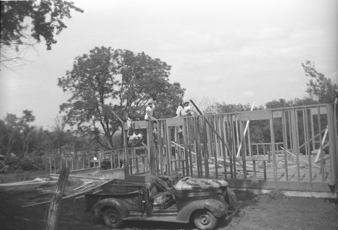 Taking a break, July 1955