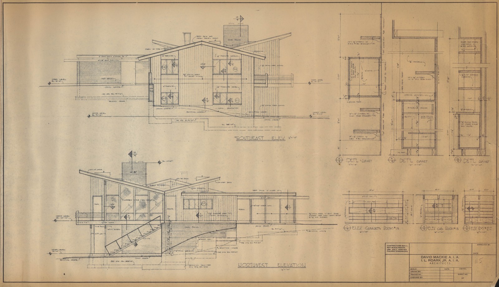 Southeast-northwest elevations