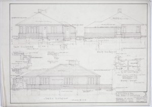 East-west-south elevations