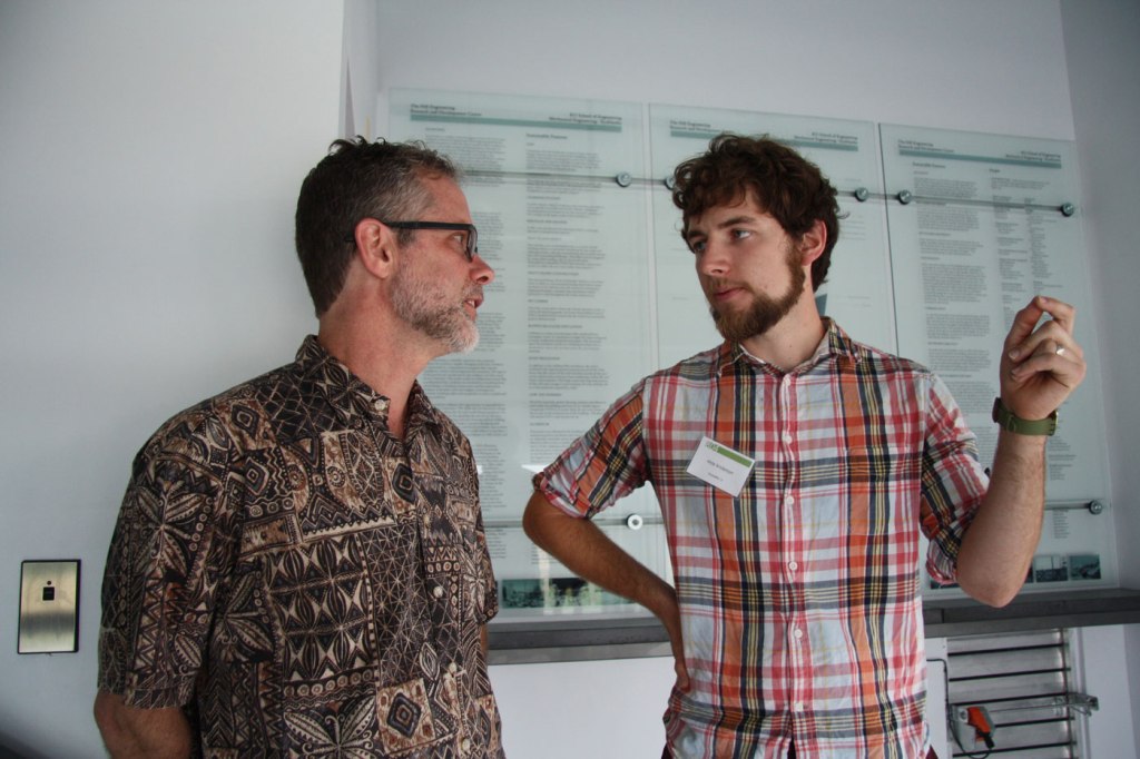 Tom Harper with Max Anderson, a former student in the Studio 804 class.
