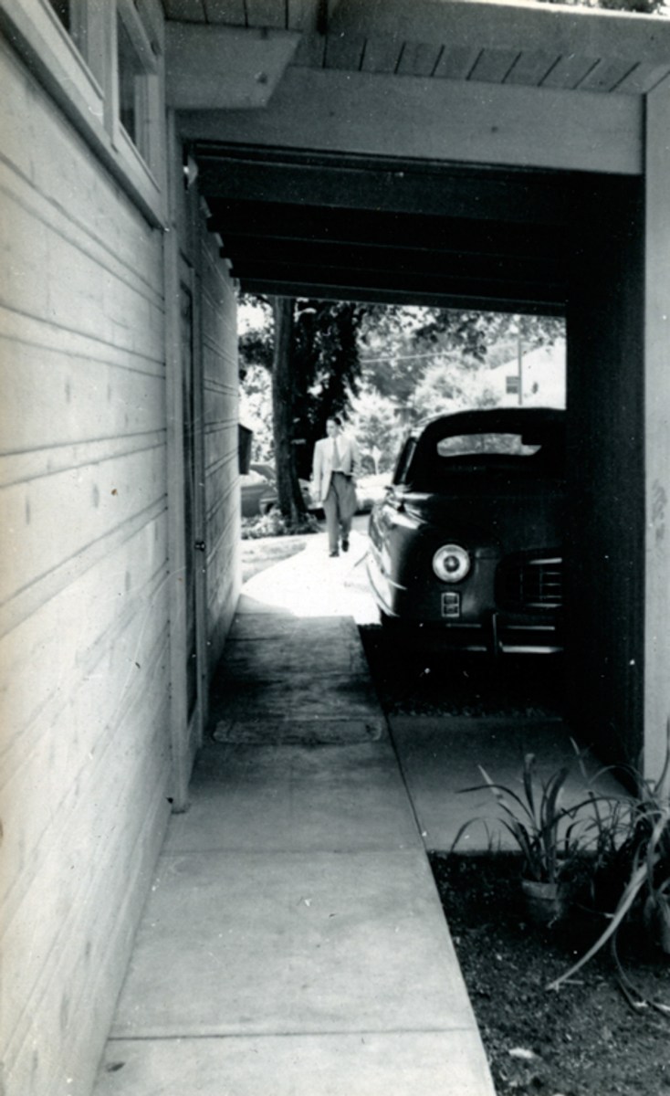 George Beal coming home after work