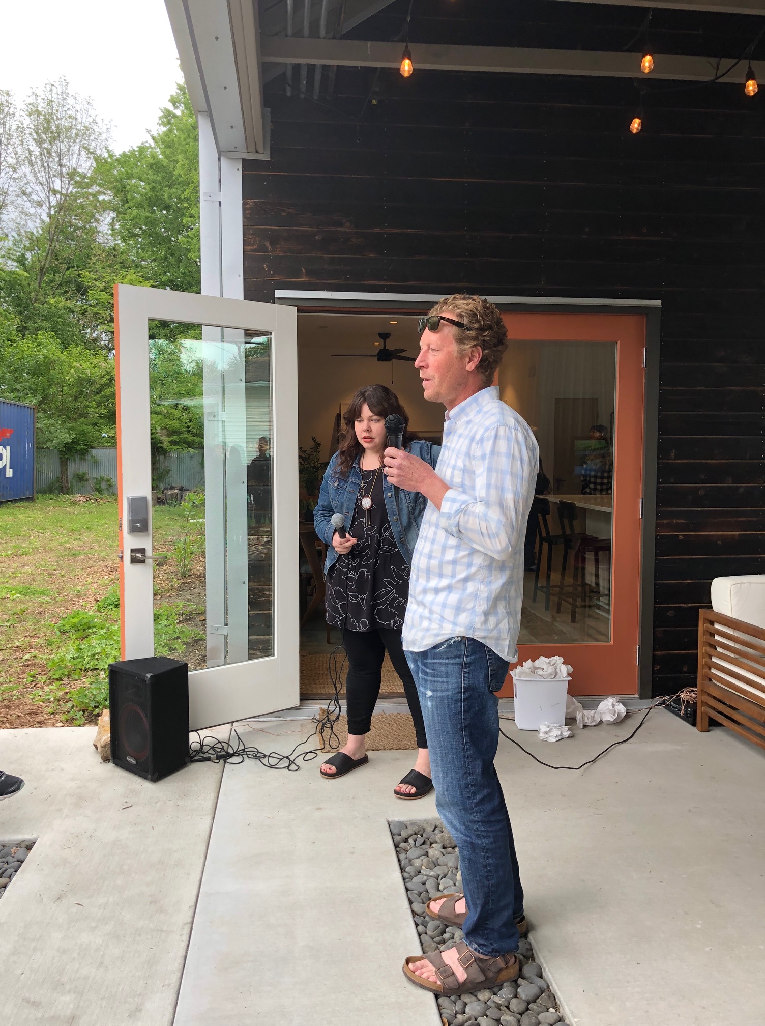 Scott Trettel of tretteldesign+build speaks to the Lawrence Modern group