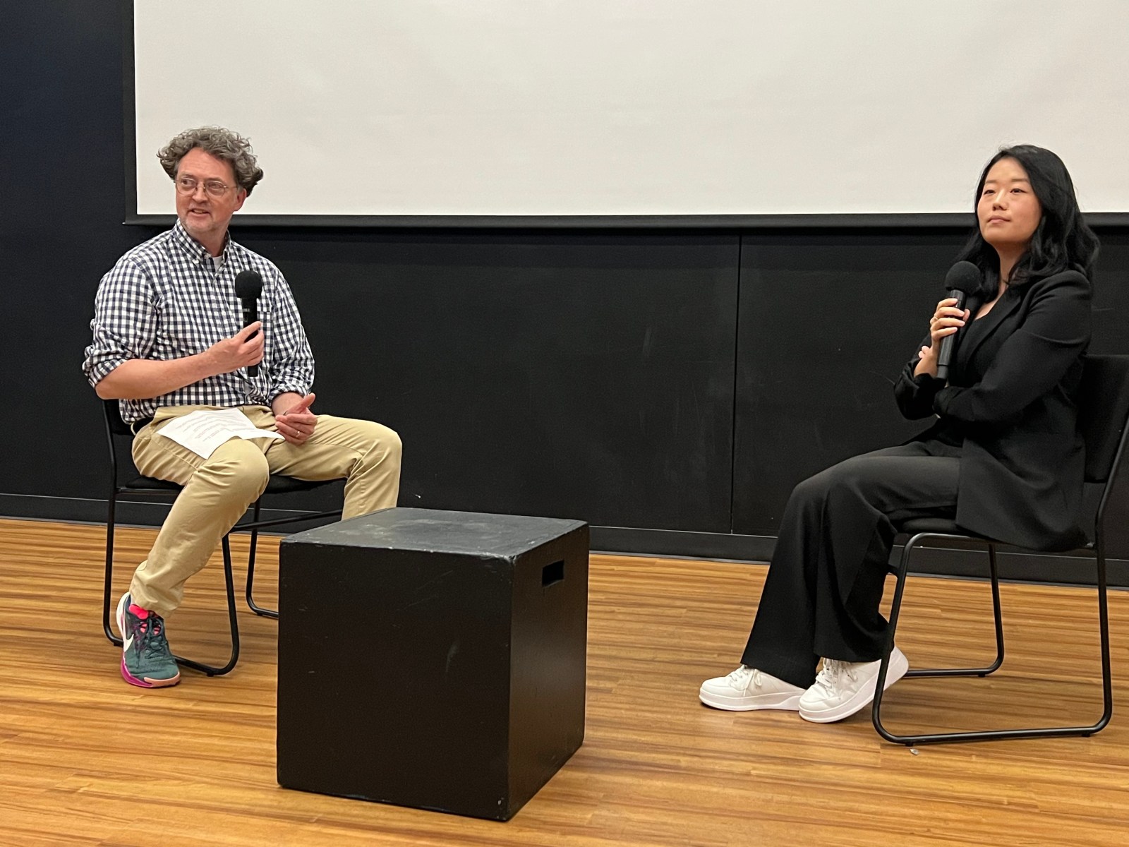 Tim Hossler and Chika Okuyama at the Tokyo Drifter screening, April 18, 2025